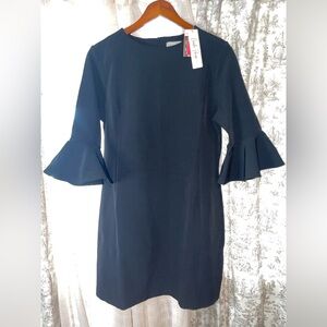 NWT Charlie Paige black dress mid length sleeves elegant
